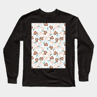 Delicious Wheat Bread Toast Pattern Long Sleeve T-Shirt